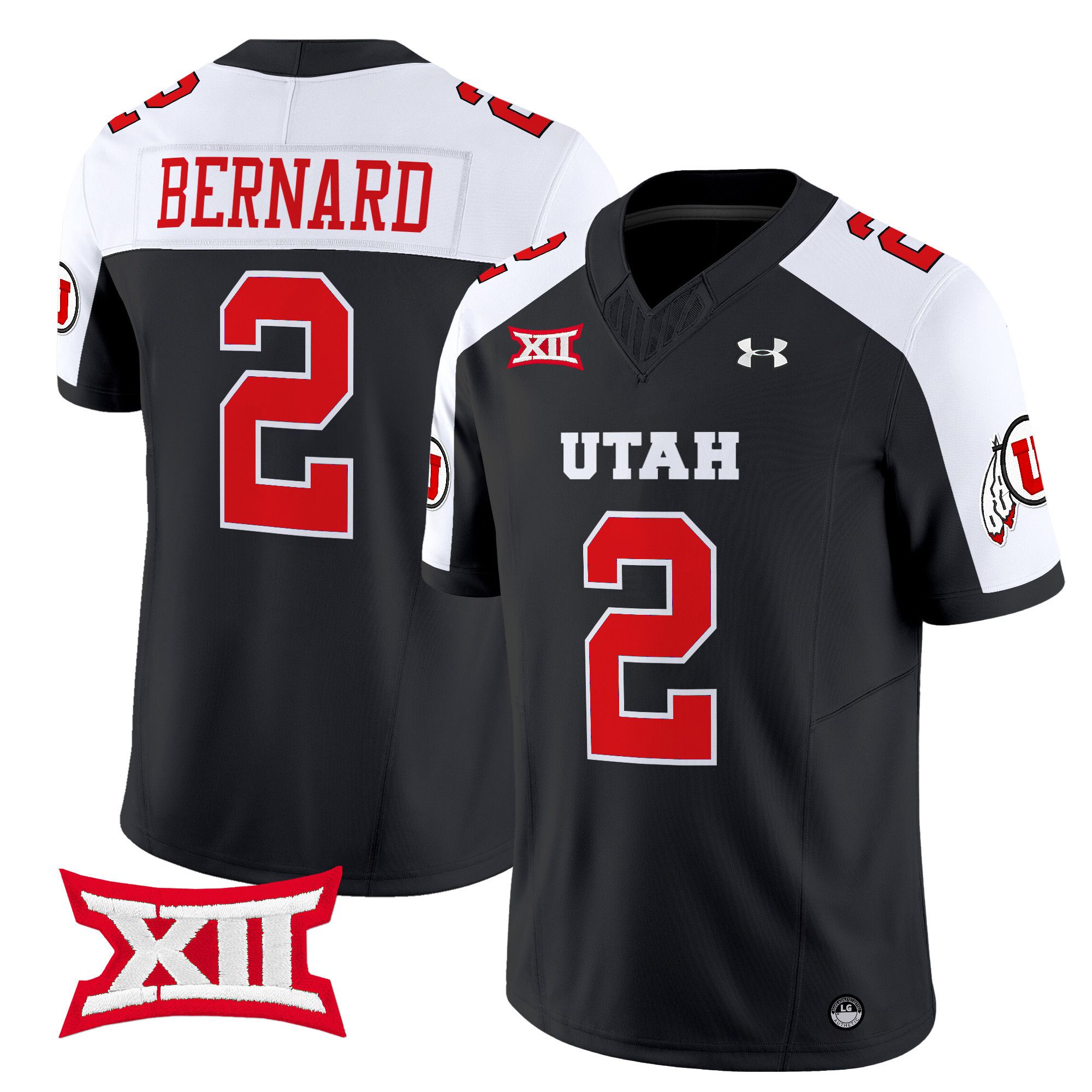 Men Utah Utes #2 Bernard Black 2024 Vapor Limited NCAA Jersey style 1->customized ncaa jersey->Custom Jersey